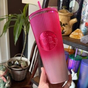 Starbucks Pink Berry Gradient Tumbler with Straw